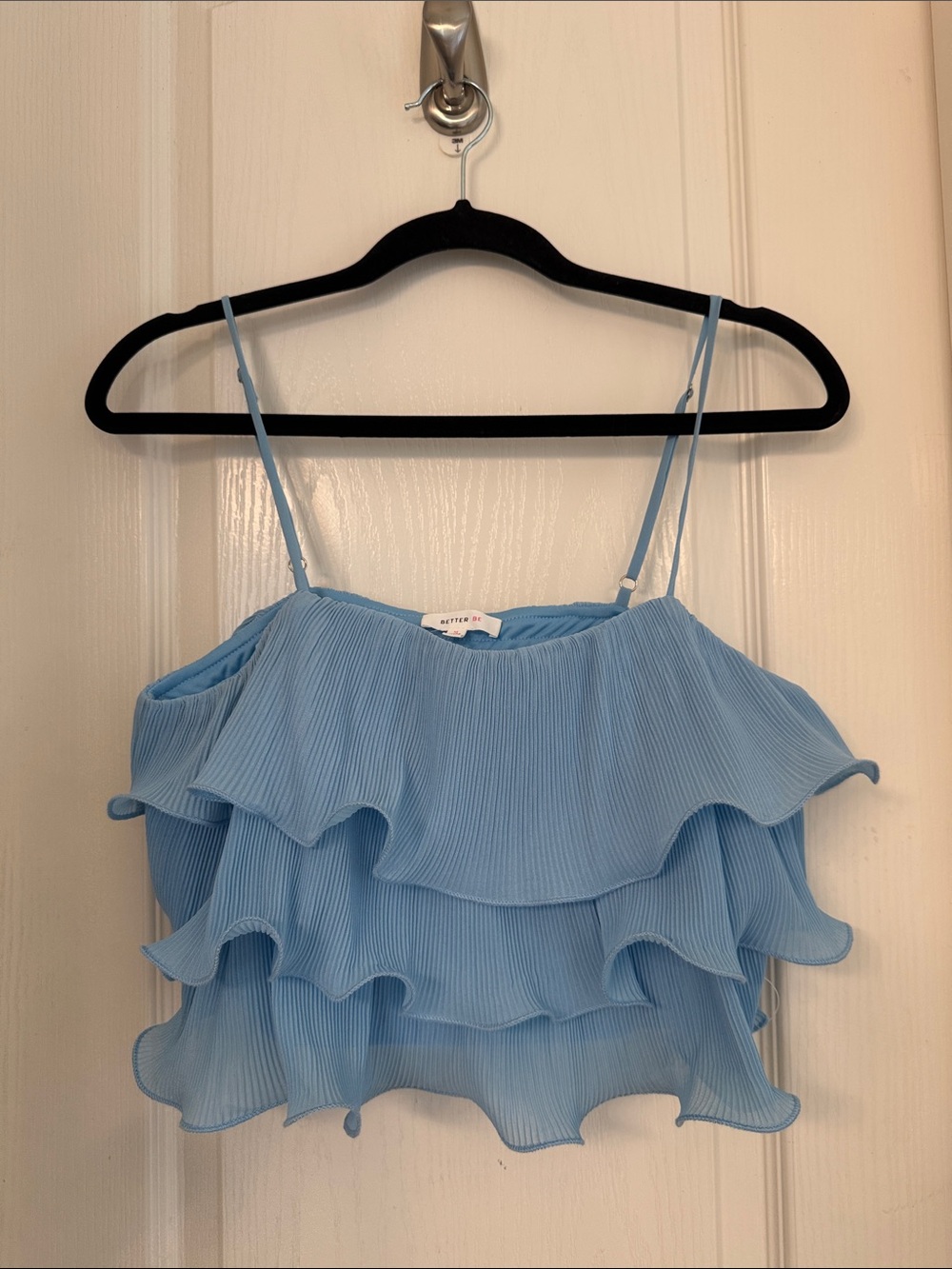 Better Be Light Blue Layered Ruffle Camisole